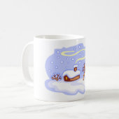 Cozy Winter Cabin in Snow Frosty Landscape Kaffeetasse (Vorderseite Links)