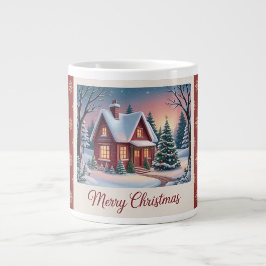 Cozy Winter Cabin Jumbo-Tasse (Vorderseite)