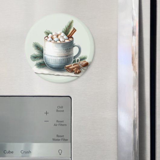 Cozy Winter Cocoa Marshmallow Mug Scene Magnet (In Situ (Kühlschrank))