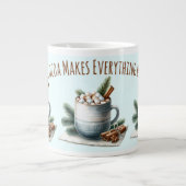 Cozy Winter Cocoa Marshmallow Scene Jumbo-Tasse (Vorderseite)