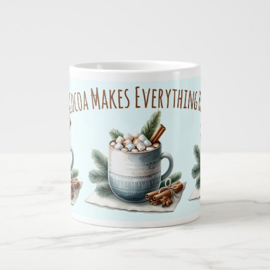 Cozy Winter Cocoa Marshmallow Scene Jumbo-Tasse (Vorderseite)
