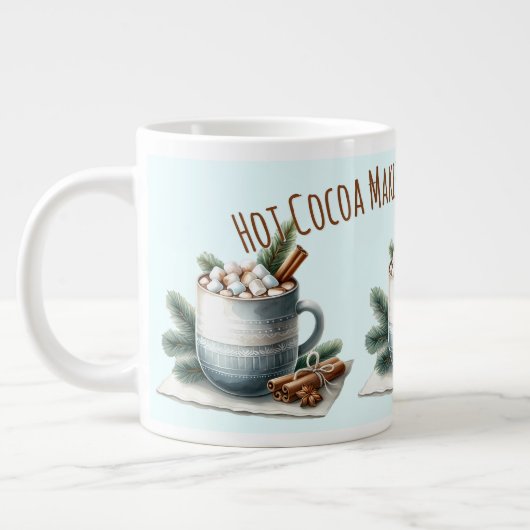 Cozy Winter Cocoa Marshmallow Scene Jumbo-Tasse (Links)