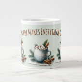 Cozy Winter Cocoa Marshmallow Scene Jumbo-Tasse (Vorderseite)