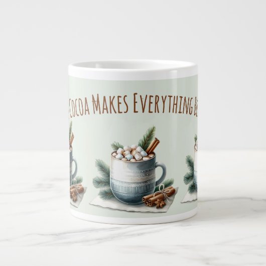 Cozy Winter Cocoa Marshmallow Scene Jumbo-Tasse (Vorderseite)