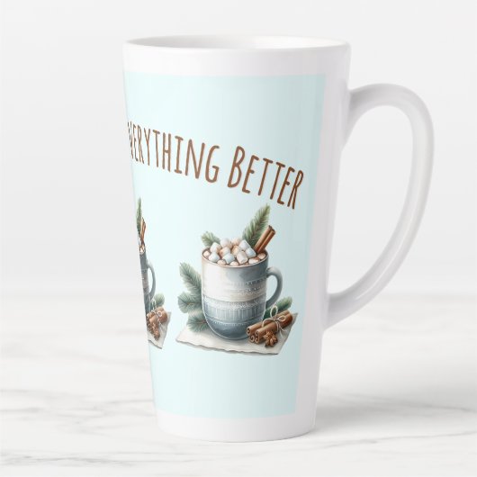 Cozy Winter Cocoa Marshmallow Scene Milchtasse (Rechts)