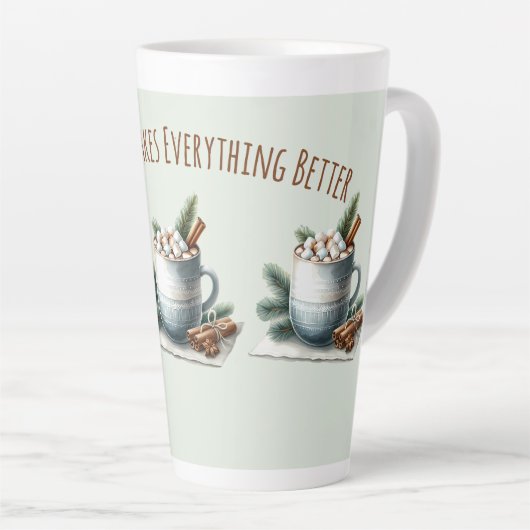 Cozy Winter Cocoa Marshmallow Scene Milchtasse (Rechte Ecke)