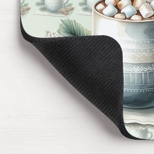 Cozy Winter Cocoa Marshmallow Scene Mousepad (Ecke)