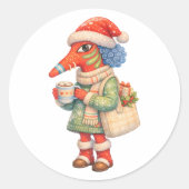 Cozy Winter Creature Illustration Sticker (Vorderseite)
