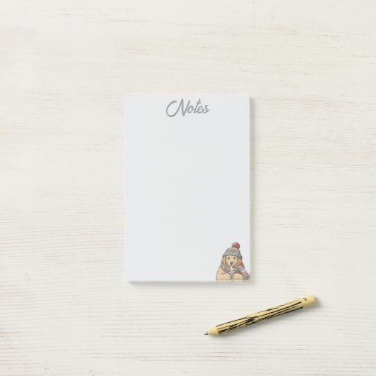 Cozy Winter Dog Notes Post-it Klebezettel (Auf Schreibtisch)