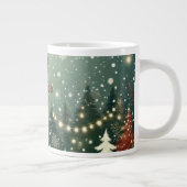 Cozy Winter Forest "Merry Christmas" Mug Jumbo-Tasse (Rechts)