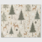 Cozy Winter Forest Pattern Geschenkpapier (Flach)