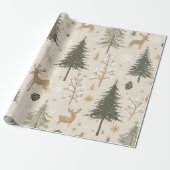 Cozy Winter Forest Pattern Geschenkpapier (Ungerollt)