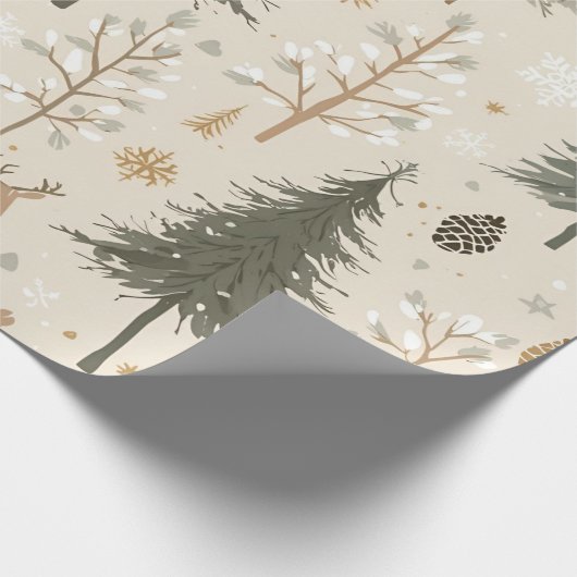 Cozy Winter Forest Pattern Geschenkpapier (Ecke)