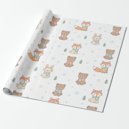  Cozy Winter Friends Gift Wrap Geschenkpapier (Ungerollt)