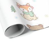 Cozy Winter Friends Gift Wrap Geschenkpapier (Rolleneckpunkt)