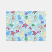 Cozy Winter Fun Pattern Blanket Fleecedecke (Vorderseite (Horizontal))