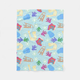 Cozy Winter Fun Pattern Blanket Fleecedecke