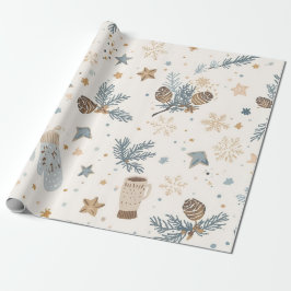 Cozy Winter Magic | Elegant Minimalist Winter Desi Geschenkpapier
