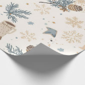 Cozy Winter Magic | Elegant Minimalist Winter Desi Geschenkpapier (Ecke)