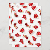 Cozy Winter Mittens and Hats white Einladung (Vorne/Hinten)