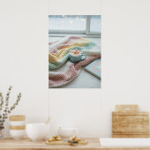 Cozy Winter Morning – Pastel Blanket and Hot Cocoa Poster (Küche)