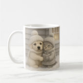 Cozy Winter Mug with Puppy and Kitten Illustration Kaffeetasse (Links)