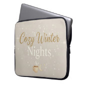 Cozy Winter Nights: Aesthetic Watercolor Laptop Sl Laptopschutzhülle (Vorderseite Links)