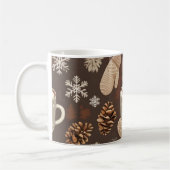 Cozy Winter Pattern-Minimalist Aesthetic Art Kaffeetasse (Links)