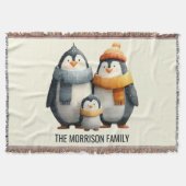Cozy Winter Penguin Family Decke (Vorderseite)