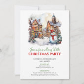 Cozy winter scene holiday celebration invite einladung (Vorderseite)