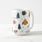 Cozy Winter Vibes 2026 - Cute Puppy and Kitten Chr Kaffeetasse (VorderseiteRechts)
