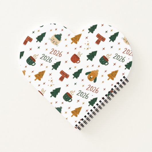 Cozy Winter Vibes 2026 - Cute Puppy and Kitten Chr Notizblock (Rückseite)