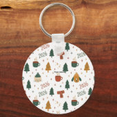 Cozy Winter Vibes 2026 - Cute Puppy and Kitten Chr Schlüsselanhänger (Vorderseite)