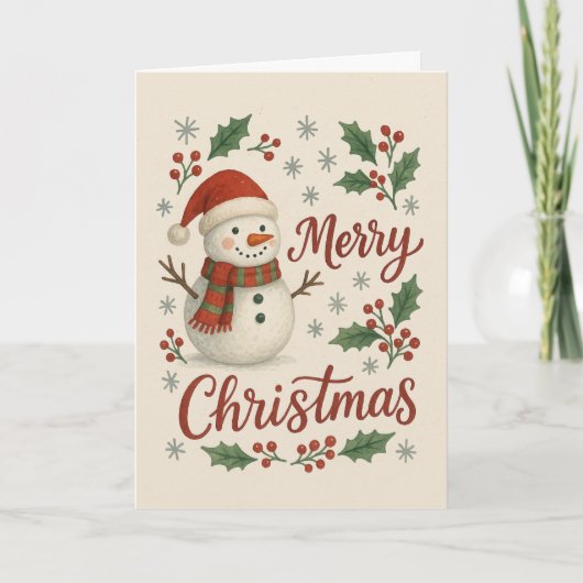Cozy Winter Village Christmas Card – Warm Holiday Karte (Vorderseite)