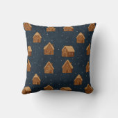 Cozy Winter Village Pattern Throw Pillow Kissen (Rückseite)