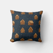 Cozy Winter Village Pattern Throw Pillow Kissen (Vorderseite)