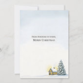 Cozy Winter Village Watercolor Christmas Dankeskarte (Rückseite)