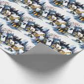 Cozy Winter Village Watercolor Christmas Geschenkpapier (Ecke)