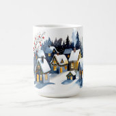 Cozy Winter Village Watercolor Christmas Kaffeetasse (Mittel)