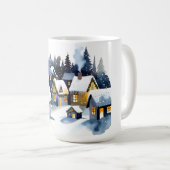 Cozy Winter Village Watercolor Christmas Kaffeetasse (VorderseiteRechts)