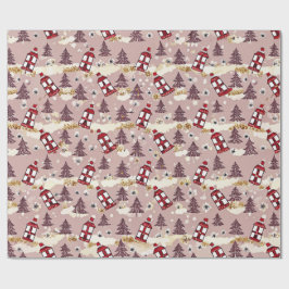 Cozy Winter Village Wrapping Paper Geschenkpapier
