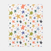 Cozy Winter With Vibrant Colorful Star Pattern Fleecedecke (Vorderseite)