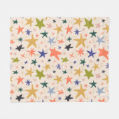Cozy Winter With Vibrant Colorful Star Pattern Fleecedecke (Vorderseite (Horizontal))