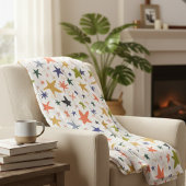 Cozy Winter With Vibrant Colorful Star Pattern Fleecedecke