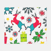 Cozy Winter Wonder Pattern Dream Design Fleecedecke (Vorderseite (Horizontal))