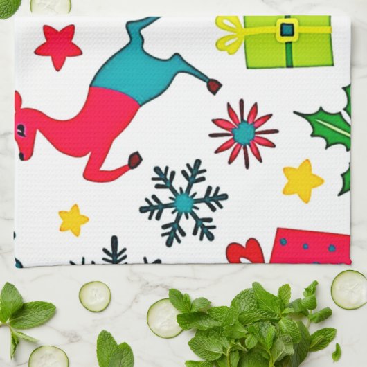 Cozy Winter Wonder Pattern Dream Design Geschirrtuch (Gefaltet)