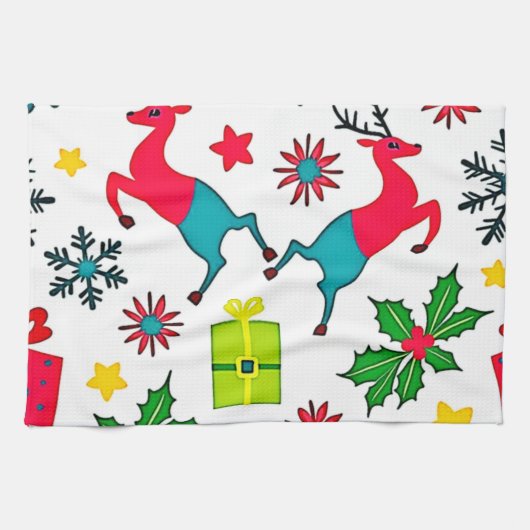 Cozy Winter Wonder Pattern Dream Design Geschirrtuch (Horizontal)