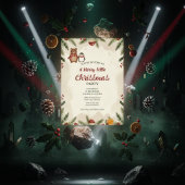 Cozy Woodland Christmas Party Invitation Einladung