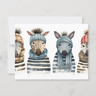 Cozy Zebras Postkarte
