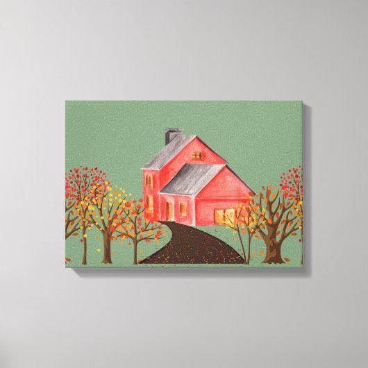 CozyBun Fall Bauernhof Leinwanddruck (Vorderseite)